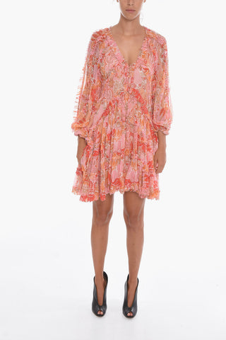 Frill Skirt VIOLET Silk Dress