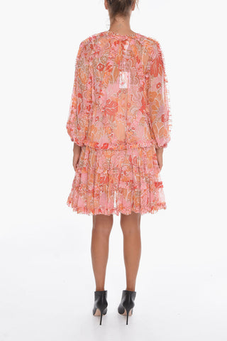 Frill Skirt VIOLET Silk Dress
