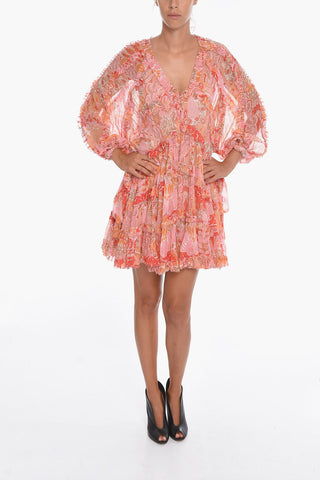 Frill Skirt VIOLET Silk Dress