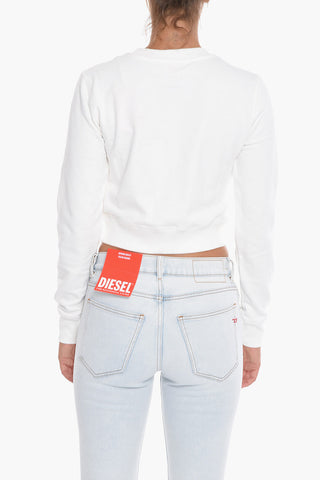 RED TAG Embossed Logo Crop F-SLIMMY-IND Crew-Neck Sweatshirt