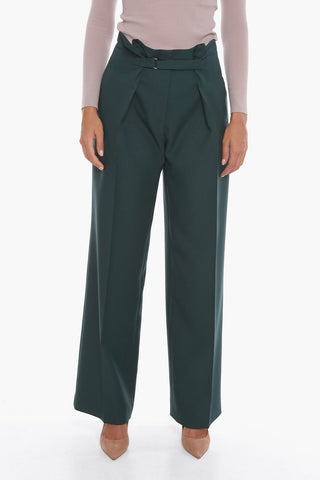 Pantaloni a Gamba Ampia con Chiusura in Velcro