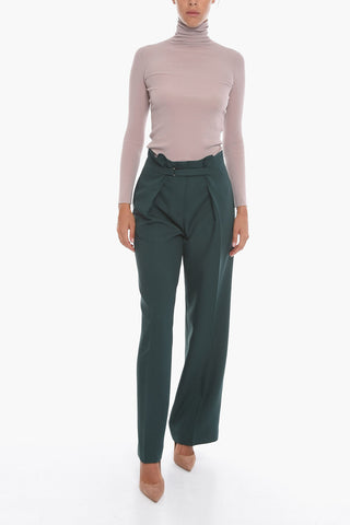 Pantaloni a Gamba Ampia con Chiusura in Velcro