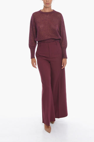 Crew Neck Mohair Blend Lurex Crop Sweater
