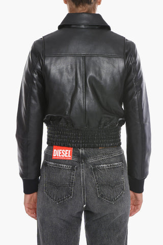 Faux Leather G-FEIJOA Cropped Jacket With Silver Details