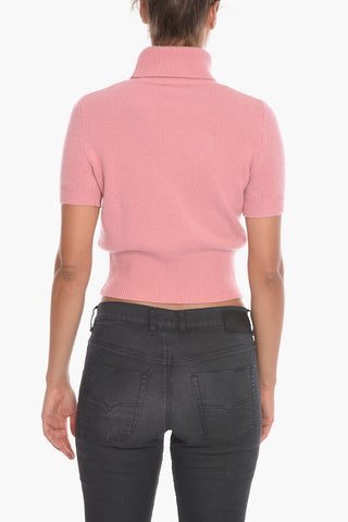 Turtle-neck M-ARGARET Cropped Sweater with Cut-Out Detail