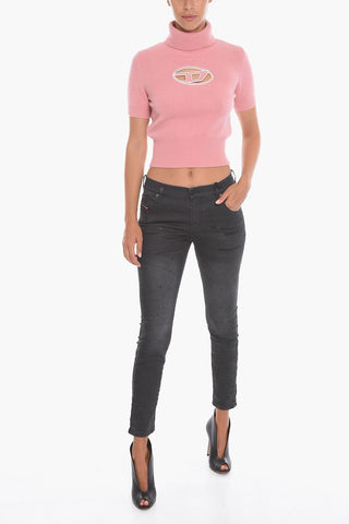 Turtle-neck M-ARGARET Cropped Sweater with Cut-Out Detail