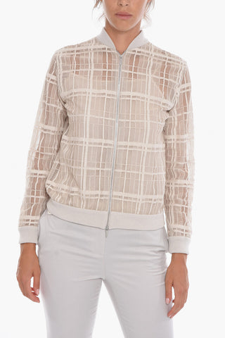 Meshed-cotton Zip-up Sweatshirt