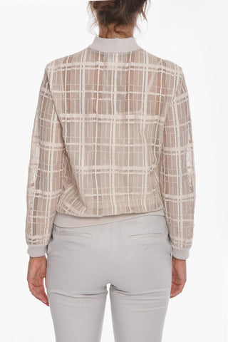 Meshed-cotton Zip-up Sweatshirt