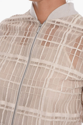 Meshed-cotton Zip-up Sweatshirt
