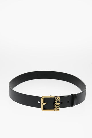 JEANS COUTURE Leather Belt with Golden Buckle 40mm