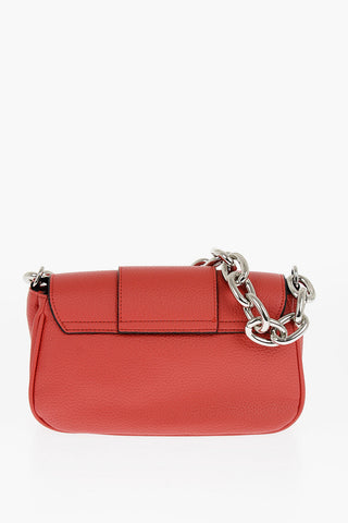 JEANS COUTURE Borsa a Tracolla in Ecopelle Martellata con Catena Argentata 