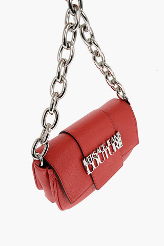 JEANS COUTURE Borsa a Tracolla in Ecopelle Martellata con Catena Argentata 
