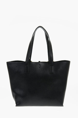JEANS COUTURE Textured Faux Leather Tote Bag with Golden Buckles