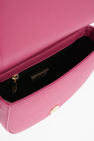JEANS COUTURE Textured Faux Leather Saddle Bag with Maxi Golden Buckle