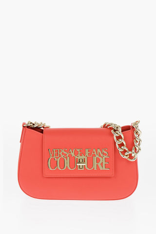 JEANS COUTURE Faux Leather Shoulder Bag with Golden Chain and Turn Lock Closure