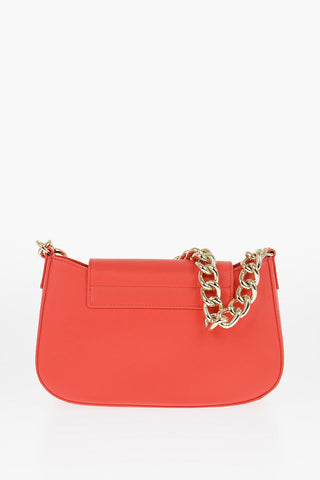 JEANS COUTURE Faux Leather Shoulder Bag with Golden Chain and Turn Lock Closure