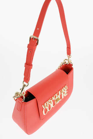 JEANS COUTURE Faux Leather Shoulder Bag with Golden Chain and Turn Lock Closure