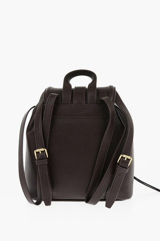 JEANS COUTURE Textured Faux Leather Backpack with Baroque Buckle
