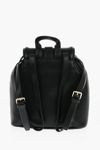 JEANS COUTURE Textured Faux Leather Backpack with Baroque Buckle