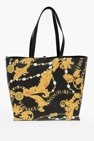 JEANS COUTURE Borsa Tote in Ecopelle Reversibile con Pouch Abbinata