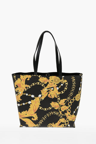 JEANS COUTURE Borsa Tote in Ecopelle Reversibile con Pouch Abbinata