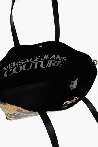 JEANS COUTURE Borsa Tote in Ecopelle Reversibile con Pouch Abbinata