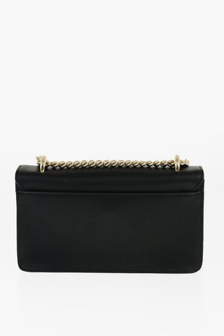 LOVE Borsa a Tracolla in Ecopelle con Logo Dorato e Chiusura Turn Lock