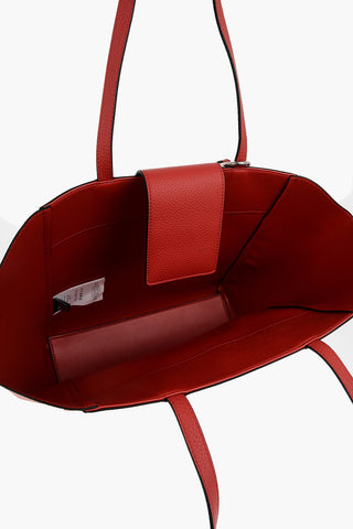 JEANS COUTURE Borsa Tote in Ecopelle Martellata con Logo Argentato e Pouch Abbinato