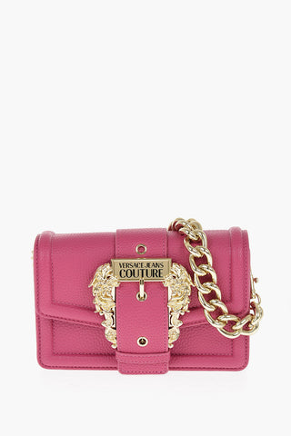 JEANS COUTURE Borsa a Tracolla in Ecopelle Martellata con Maxi Fibbia Dorata