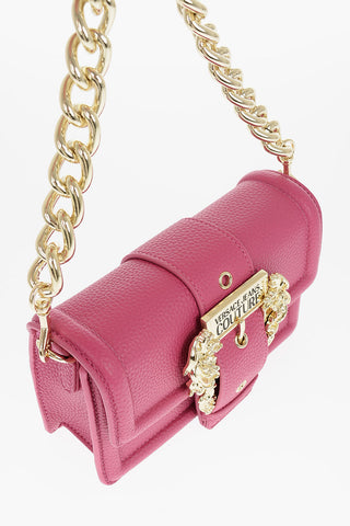 JEANS COUTURE Borsa a Tracolla in Ecopelle Martellata con Maxi Fibbia Dorata