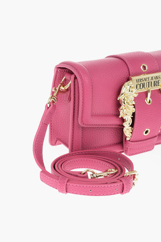 JEANS COUTURE Borsa a Tracolla in Ecopelle Martellata con Maxi Fibbia Dorata