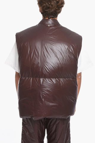 Piumino Puffer in Nylon con Cappuccio Removibile