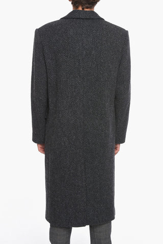 Herringbone Wool Coat with Breast-pocket