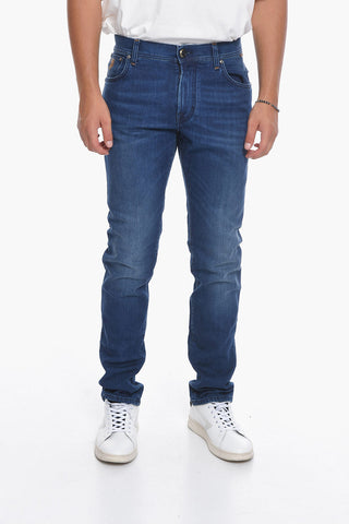 ID Stretch Denim Jeans with Embroidered Logo 17cm