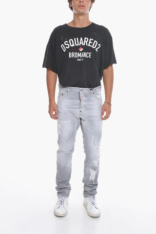 Distressed COOL GUY FIT Denims with Sketch Design 17cm