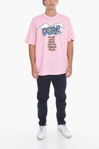 T-Shirt Giricollo A Maniche Corte Stampata