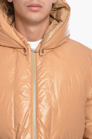 Piumino Puffer in Nylon con Cappuccio Removibile