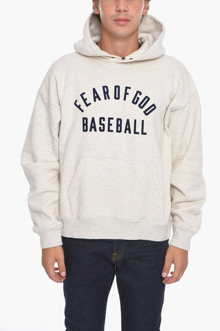 Fleeced-Cotton Hoodie with Velour Details