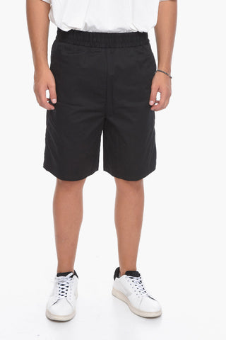 shorts in cotone stretch con coulisse in vita