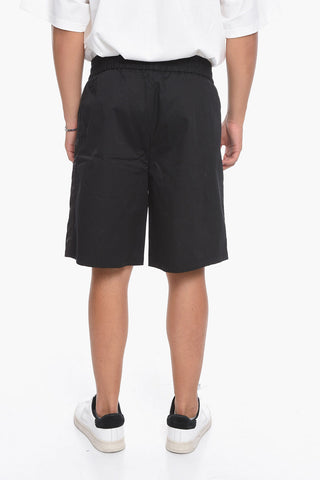 shorts in cotone stretch con coulisse in vita
