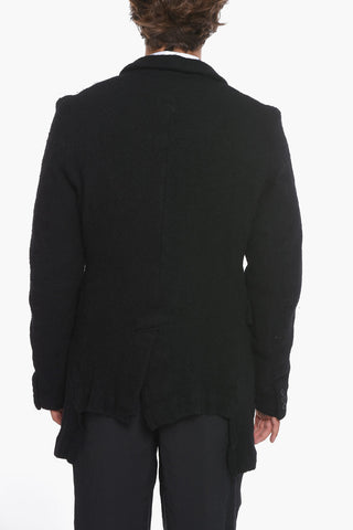 HOMME PLUS Cappotto Monopetto in Lana con Revers Sciallato