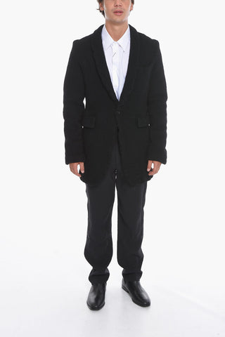 HOMME PLUS Cappotto Monopetto in Lana con Revers Sciallato