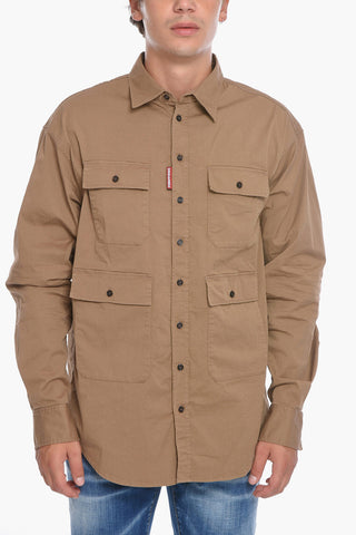 Long Sleeeved Shirt With Front Pockets
