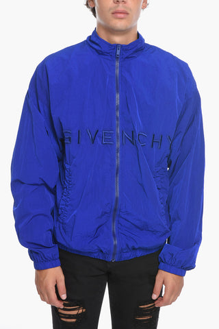 Zip-up Windbreaker with Embroidered Logo