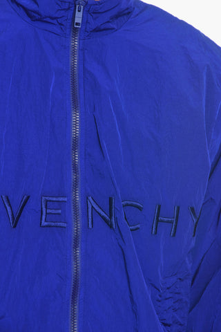 Zip-up Windbreaker with Embroidered Logo