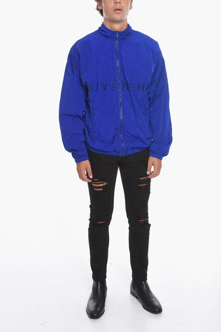 Zip-up Windbreaker with Embroidered Logo