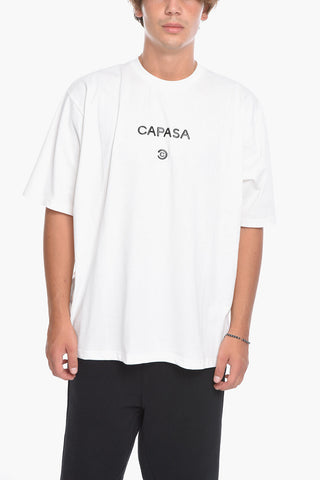 Cotton Crew-Neck T-shirt with Embossed Logo