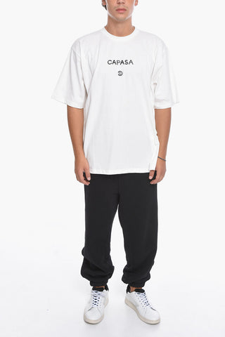 Cotton Crew-Neck T-shirt with Embossed Logo