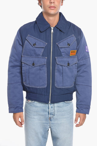 W-MANFRED Denim Puffer Jacker with Logo Patch