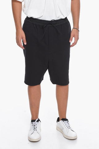 Y-3 YOHJI YAMAMOTO Shorts in Cotone Garzato a Tinta Unita